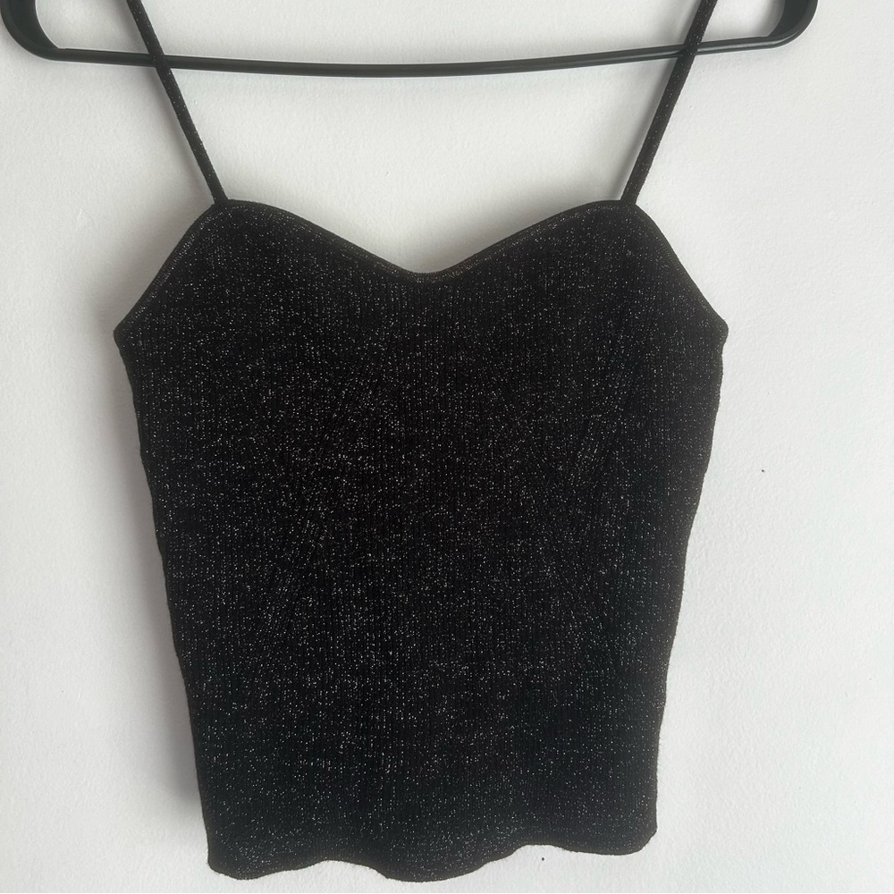 Black Glittery Women's Top